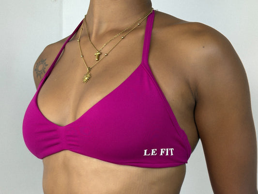 Fushia halter strappy top