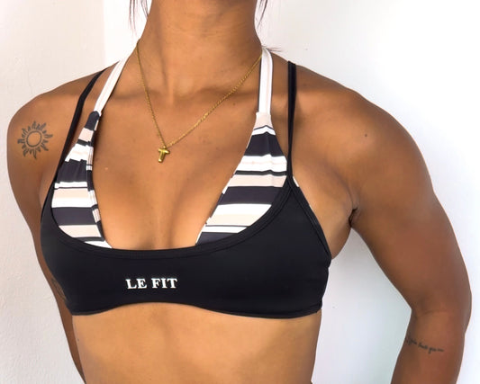 Retro stripe bra