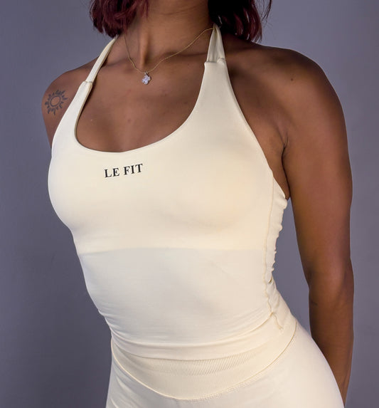Butter yellow halter top